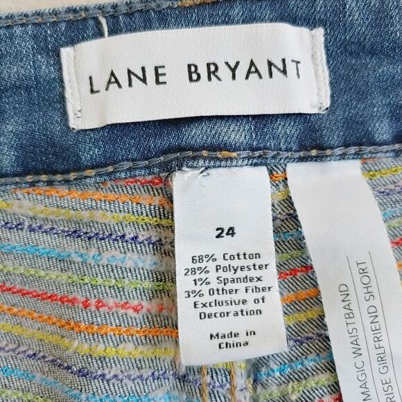 Lane Bryant Flex Magic Waistband Denim Mid-Rise Girlfriend Shorts Plus Size 24 - Picture 6 of 12